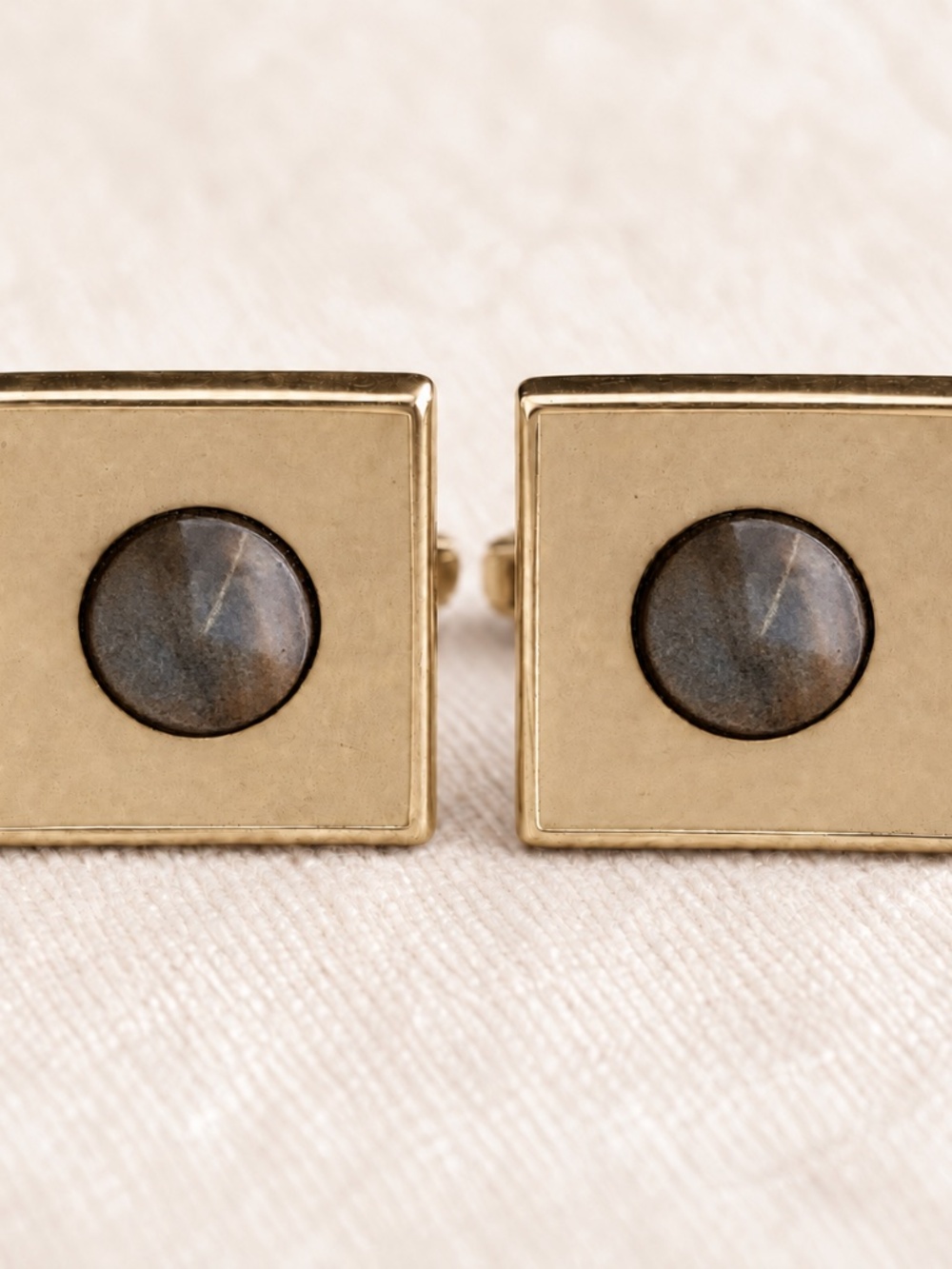 Sarah Coventry Square, Dark Brown Stone Centre Cufflinks